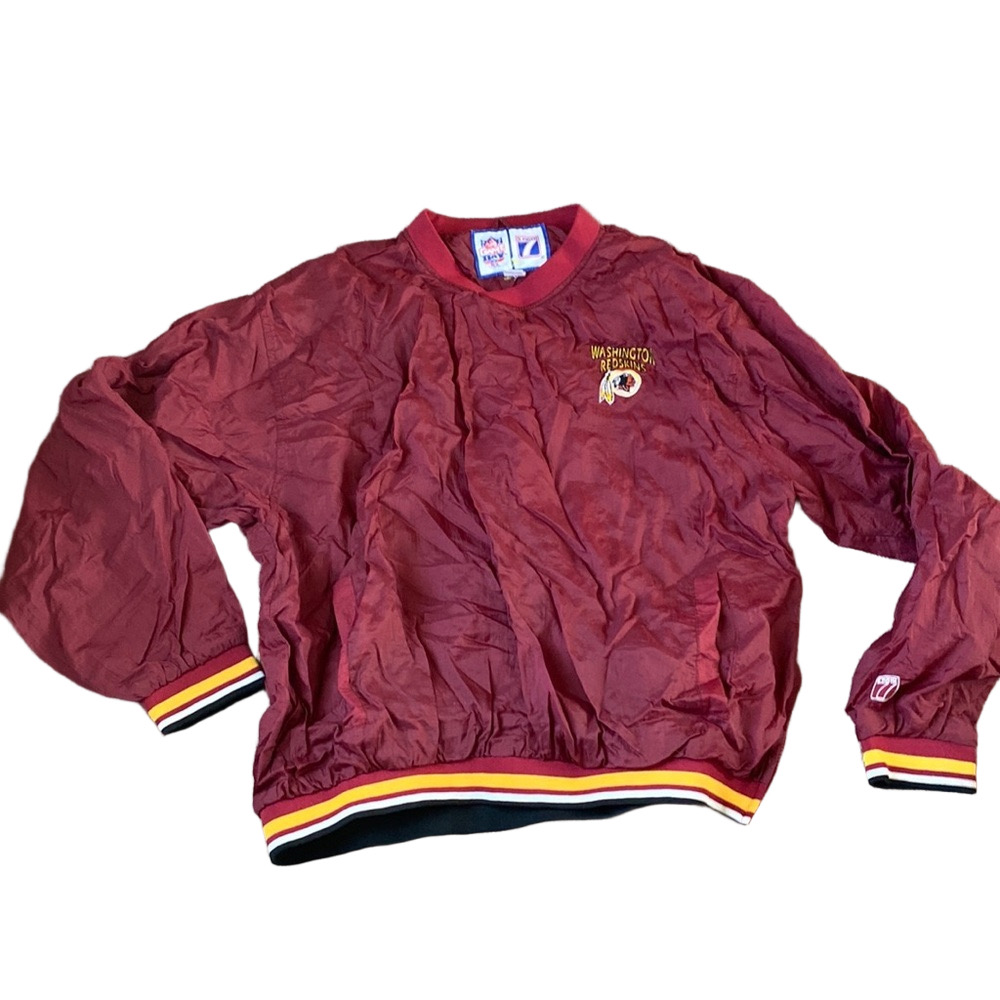 Vintage Logo 7 Washington Redskins Pullover Windbreaker Jacket SIZE L